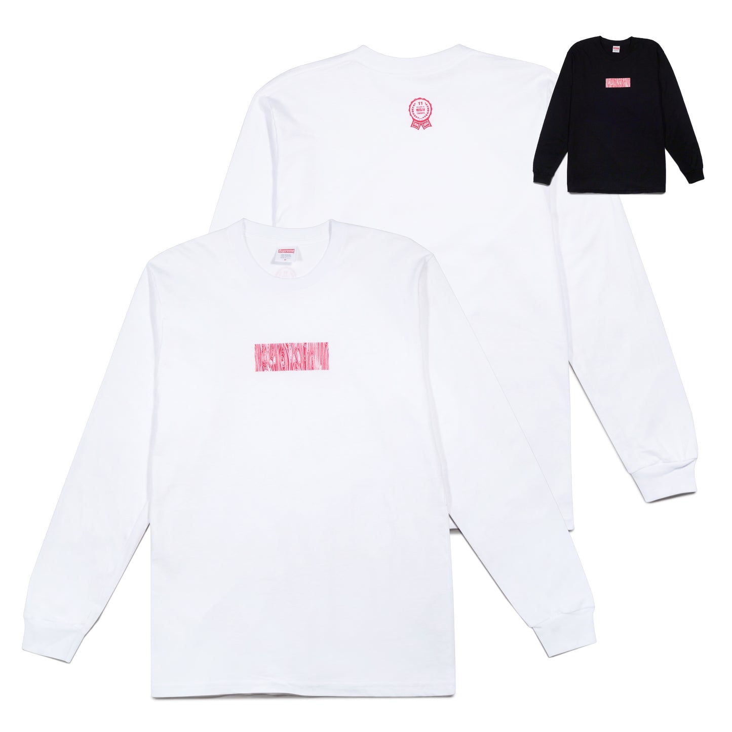 "Woodgrain Box Logo" Long Sleeve T-Shirt