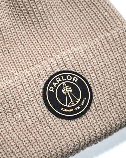 "Parlor Sneaker-Gallery" Cuff Beanie (Stone)