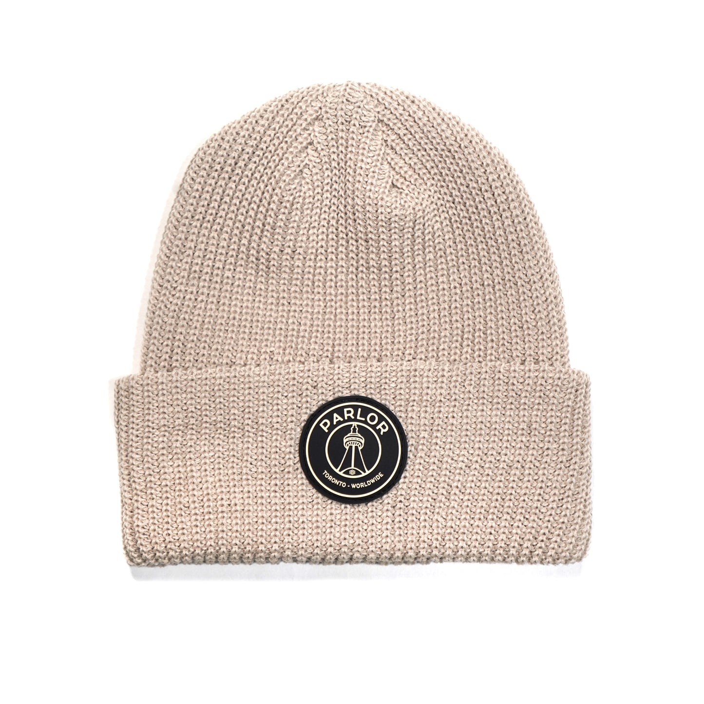 "Parlor Sneaker-Gallery" Cuff Beanie (Stone)