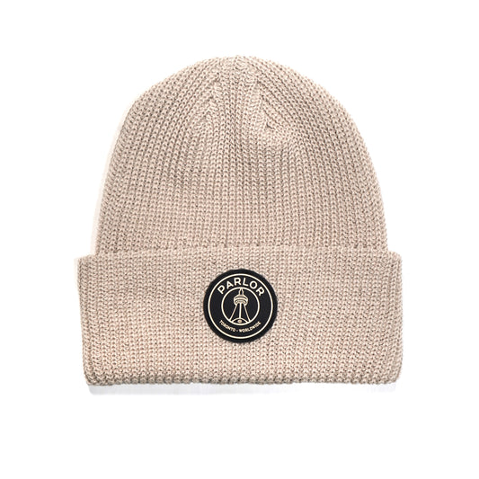 "Parlor Sneaker-Gallery" Cuff Beanie (Stone)