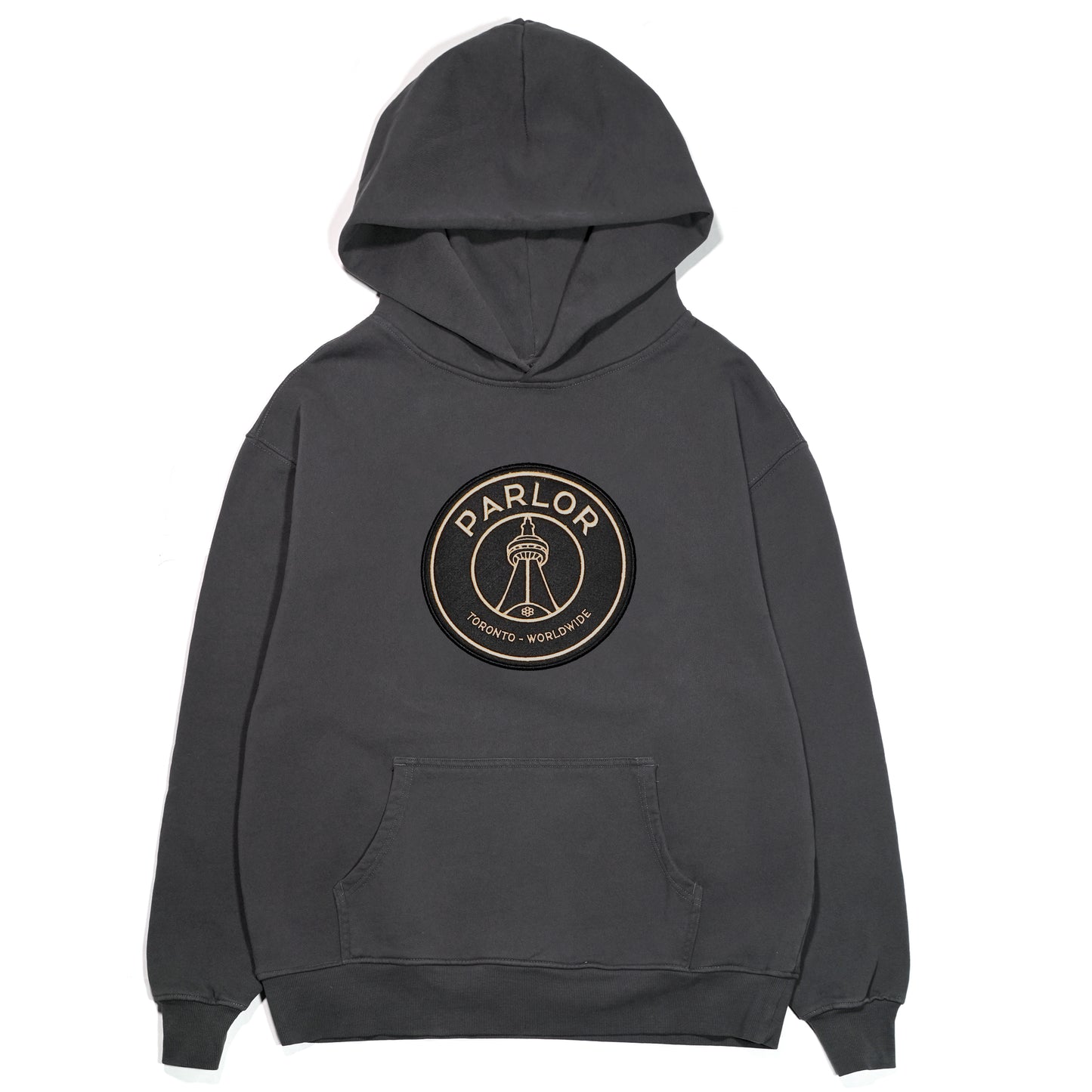 "Parlor Sneaker-Gallery" Heavyweight Hoodie (Black Wash)
