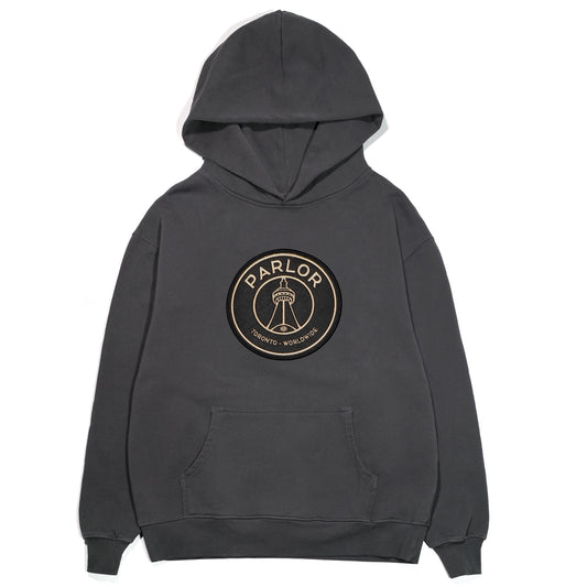 "Parlor Sneaker-Gallery" Heavyweight Hoodie (Black Wash)