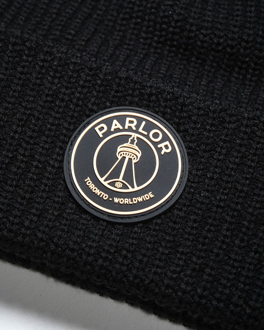 "Parlor Sneaker-Gallery" Cuff Beanie (Black)