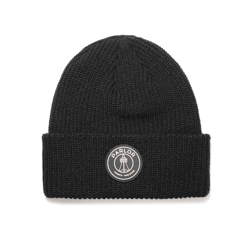 "Parlor Sneaker-Gallery" Cuff Beanie (Black)