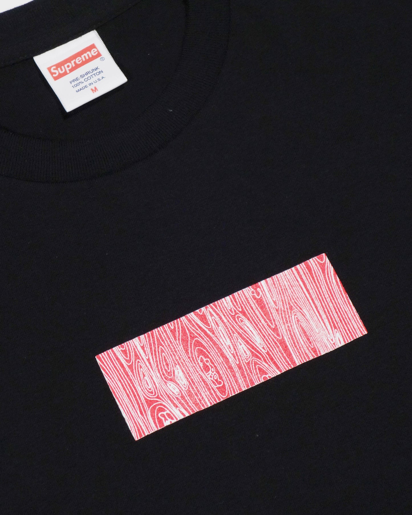 "Woodgrain Box Logo" Long Sleeve T-Shirt