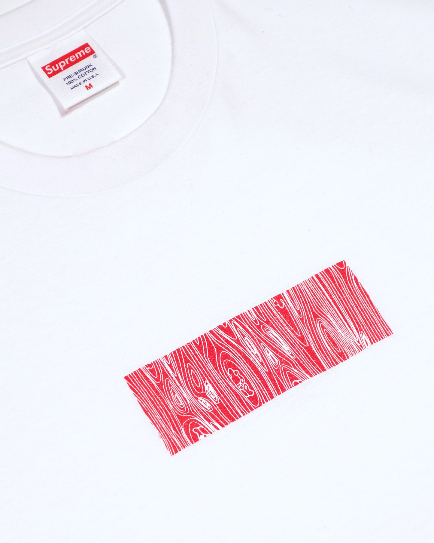 "Woodgrain Box Logo" Long Sleeve T-Shirt
