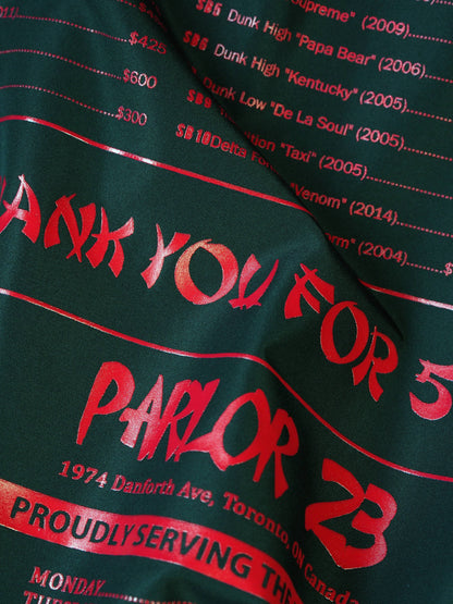 Parlor 23 X Champion "Patina 5 Year Menu" Anorak