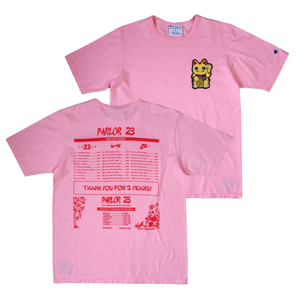 Parlor 23 X Champion "Patina 5 Year Menu" T-Shirt
