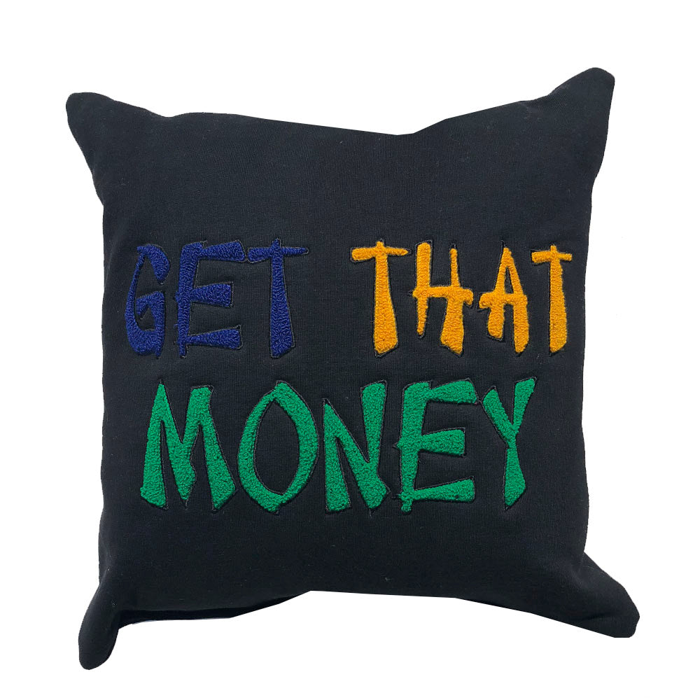 Parlor 23 "Get That Money Chenille" (Black) Pillow