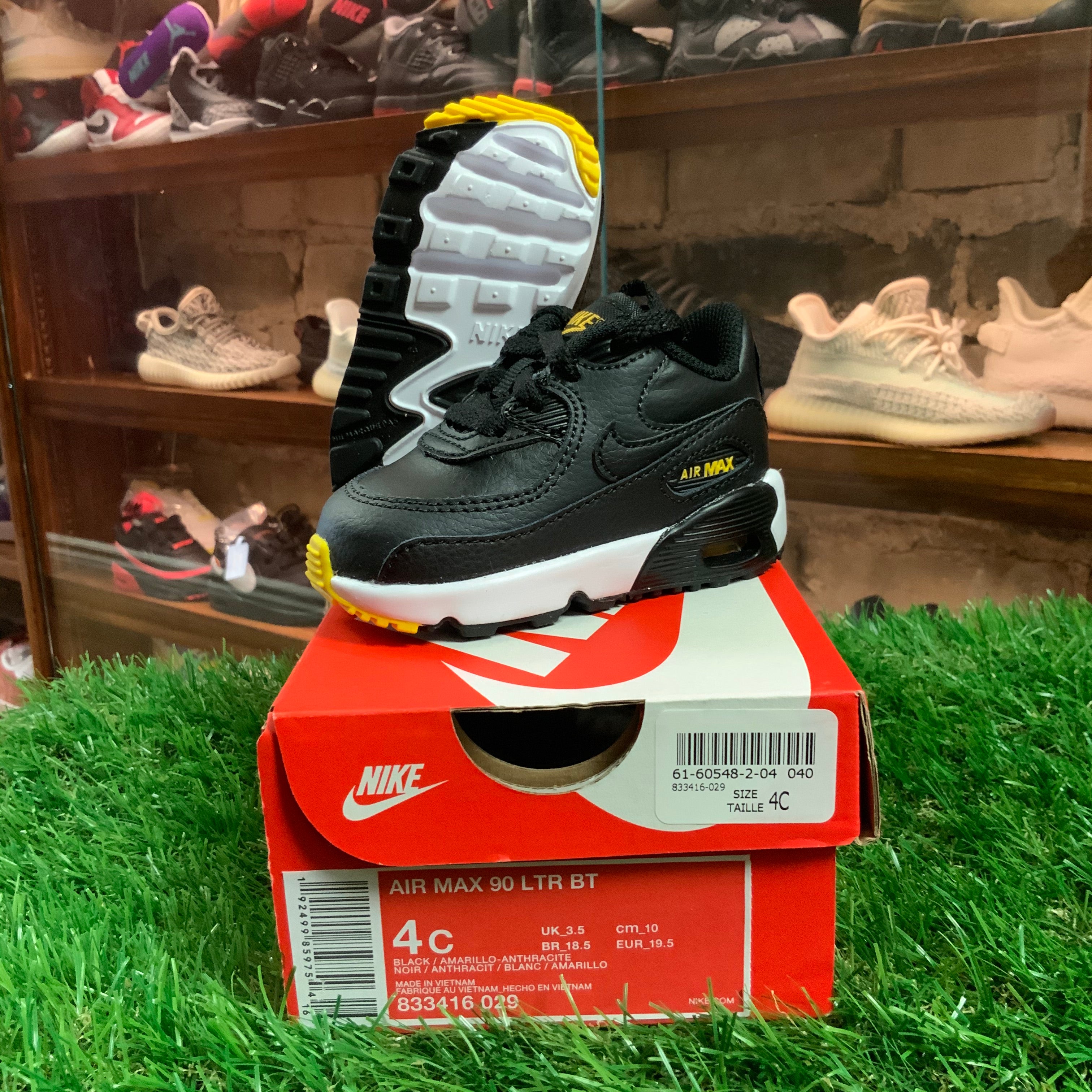 Nike Air Max 90 LTR BT "Black/Amarillo" 2019 (Toddler)