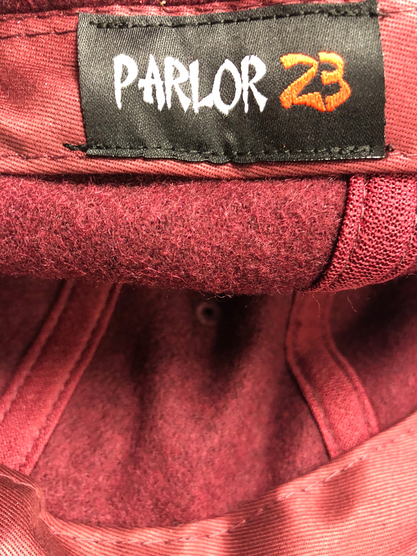 Parlor 23 "Krueger" (Burgundy Wool/Leather) Strapback