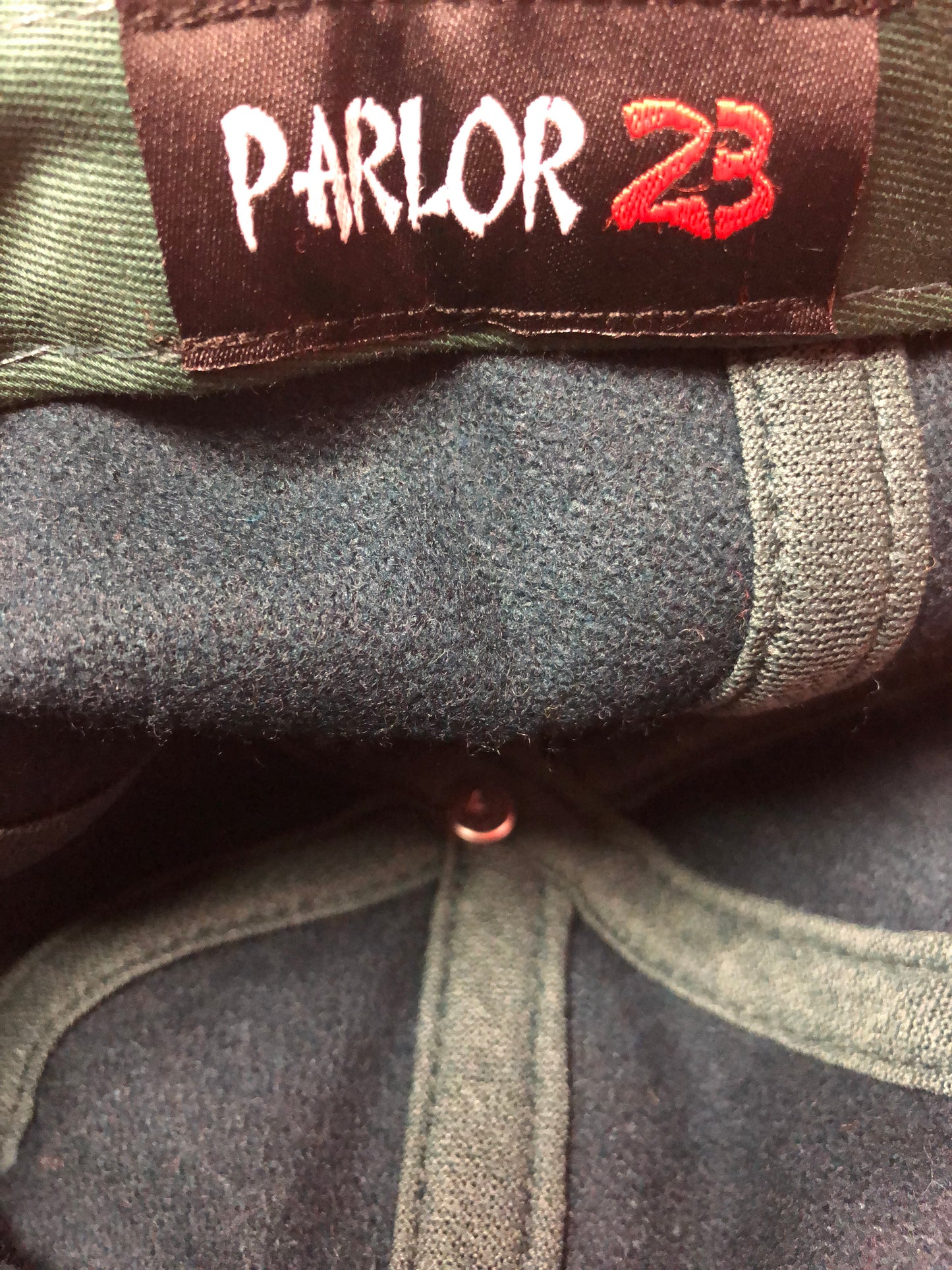 Parlor 23 "Krueger" (Forest Green Wool/Leather) Strapback