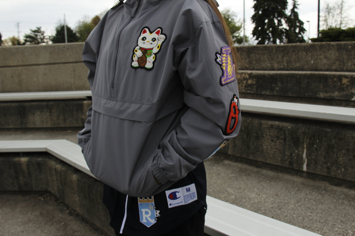 Parlor 23 X Champion Chenille "Baseketball" Packable Anorak Jacket