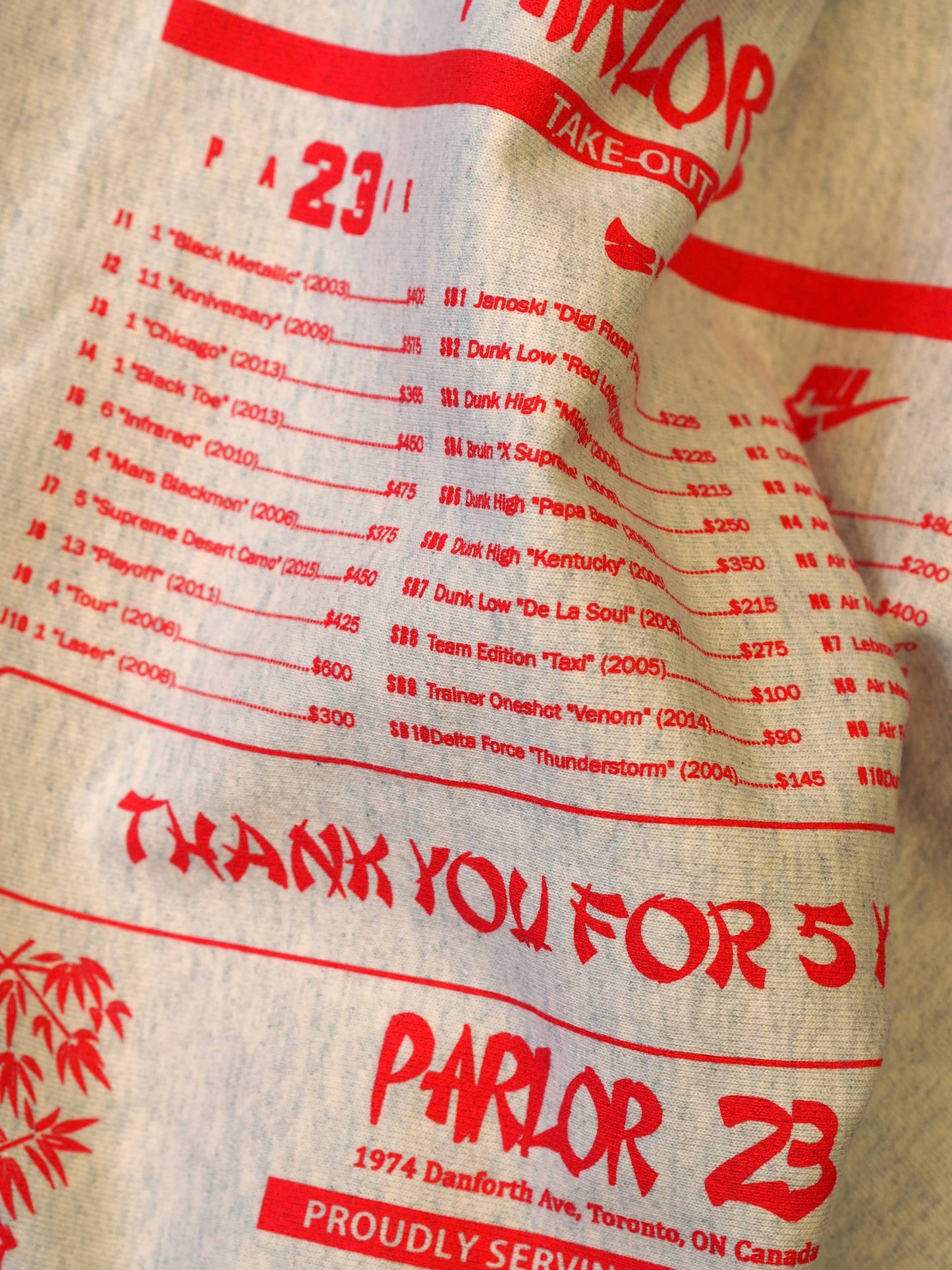 Parlor 23 X Champion RW  "5 Year Menu" Embroidered Hoodie