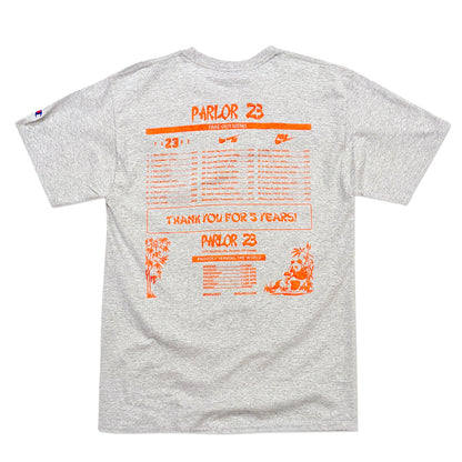 Parlor 23 X Champion "5 Year Menu" T-Shirt