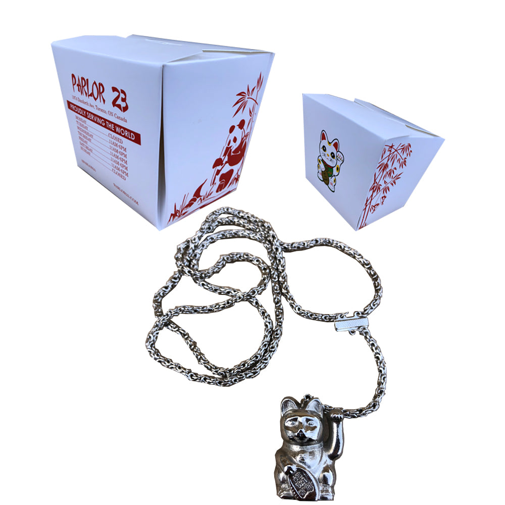 Parlor 23 "Get That Money" Pendant & Rosary Rope Link Chain