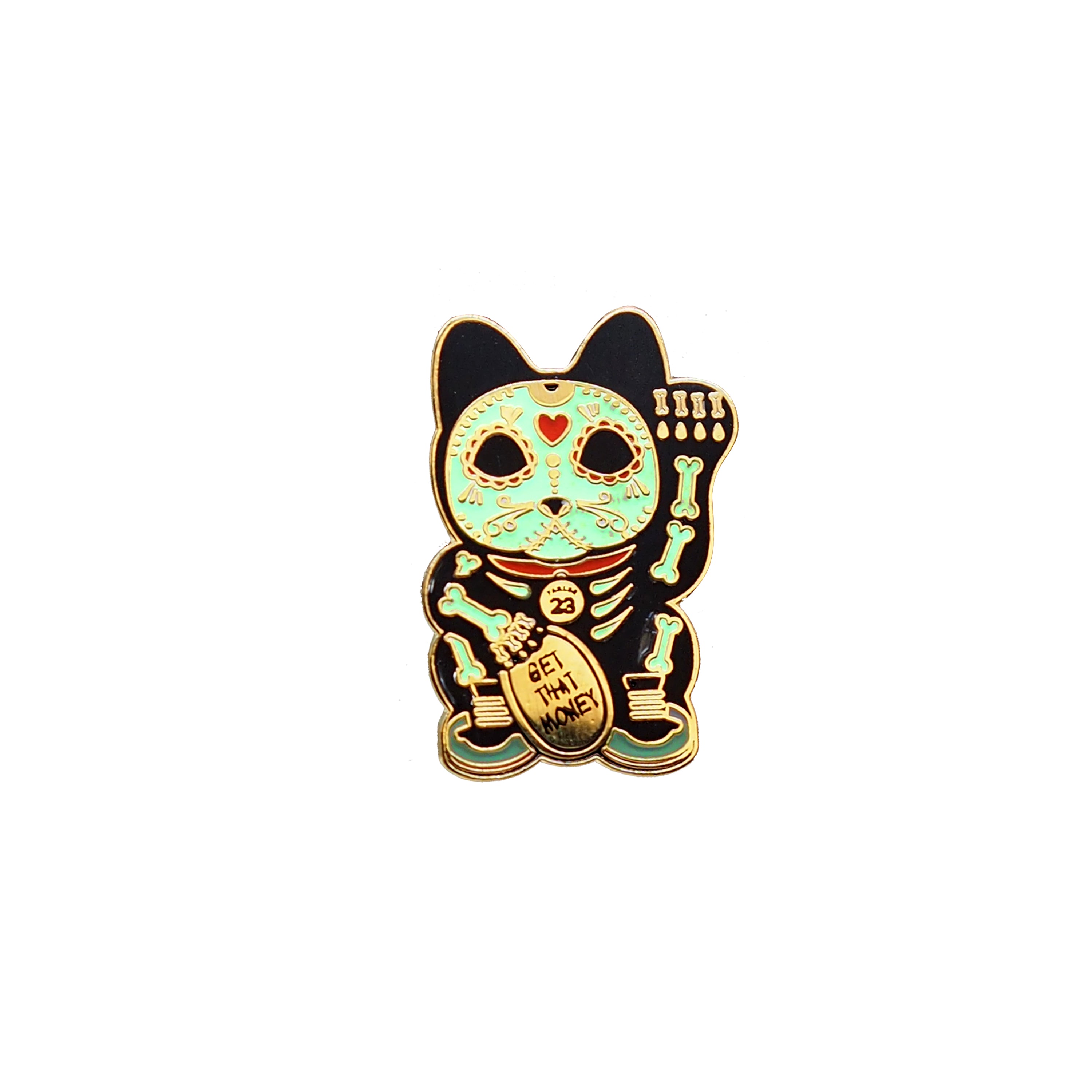 Parlor 23 "Skeleton Cat" Pin (Glow-in-the-Dark)